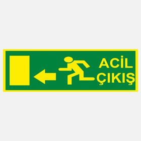 Ekstrafix YF061 12x25 cm Fosforlu Acil Çıkış Uyarı Levhası