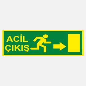 Ekstrafix YF062 12x25 cm Fosforlu Acil Çıkış Uyarı Levhası
