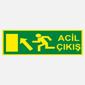 Ekstrafix YF063 12x25 cm Fosforlu Acil Çıkış Uyarı Levhası