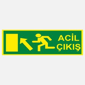 Ekstrafix YF063 12x25 cm Fosforlu Acil Çıkış Uyarı Levhası