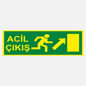Ekstrafix YF064 12x25 cm Fosforlu Acil Çıkış Uyarı Levhası