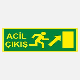 Ekstrafix YF064 12x25 cm Fosforlu Acil Çıkış Uyarı Levhası
