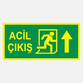 Ekstrafix YF065 12x25 cm Fosforlu Acil Çıkış Uyarı Levhası
