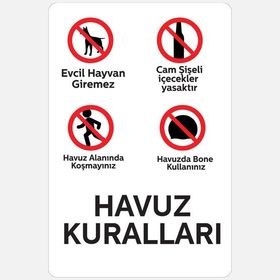 Ekstrafix YUL-428 25x35 cm Havuz Kuralları