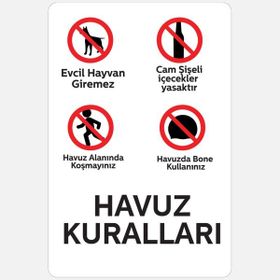 Ekstrafix YUL-428 25x35 cm Havuz Kuralları