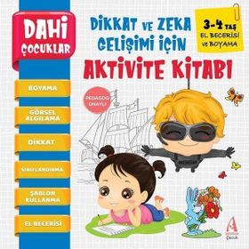 El Becerisi ve Boyama Dahi Çocuklar Dikkat ve Zeka Gelişimi için Aktivite Kitabı Arunas Yayıncılık