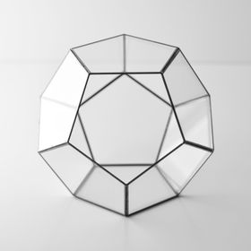 El Crea Designs 21x21x17 cm Siyah Geometrik Teraryum Cam Fanus Takı Kutusu