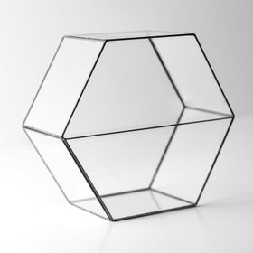 El Crea Designs 22x20x10 cm Siyah Geometrik Cam Fanus Takı Kutusu