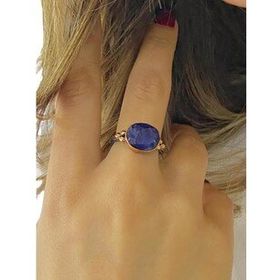 El Üretim Doğal Safir Oval Taş Otantik 925 Ayar Gümüş Yüzük