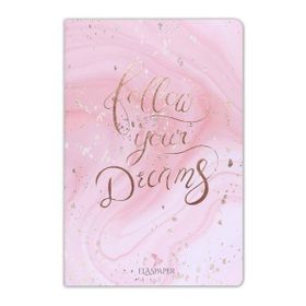 Ela's Paper Marble Pembe Follow Your Dreams Defter