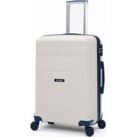 Elatae V305 Bej-Lacivert Premium Polipropilen Orta Boy Kırılmaz Valiz Seti