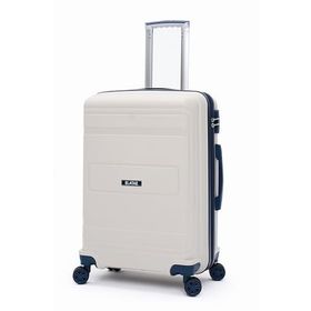 Elatae V305 Bej-Lacivert Premium Polipropilen Orta Boy Kırılmaz Valiz Seti