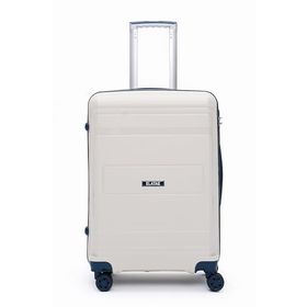 Elatae V305 Bej-Lacivert Premium Poliropilen Orta-Kabin-Makyaj 3'lü Kırılmaz Valiz Seti