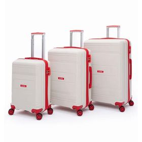 Elatae V305 Bej Premium Polipropilen 3'lü Kırılmaz Valiz Seti