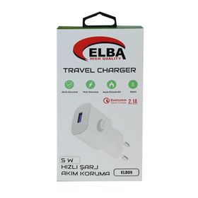 Elba ELB09 5W 2.1A Hızlı Şarj Akıllı Koruma Usb EV Şarj Kafası