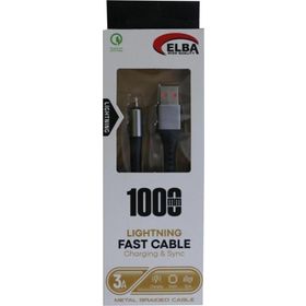 Elba ELB27-IOS 1 m iPhone Lightning 3 A Beyaz Hasırlı Hızlı Şarj Kablosu
