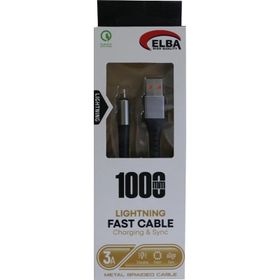 Elba ELB34-TYP Type-C 1 m 3 A Hasırlı Hızlı Şarj Siyah Kablo