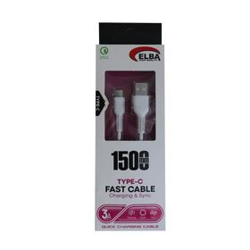 Elba ELB37-T1 Type-C 1.5 m 3 A Beyaz Hızlı Şarj Kablo