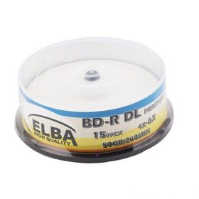 Elba Printable BD-R 50Gb 6x 15'li Blu-Ray Boş Cakebox
