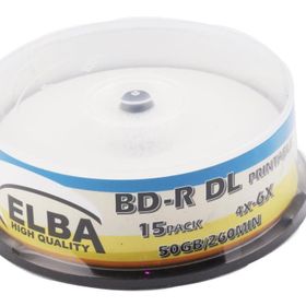 Elba Printable BD-R 50Gb 6x 15'li Blu-Ray Boş Cakebox