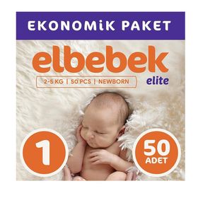 Elbebek Elite No:1 Yenidoğan 50 Adet Bebek Bezi