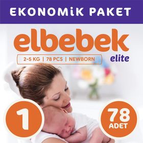 Elbebek Elite No:1 Yenidoğan 78 Adet Bebek Bezi