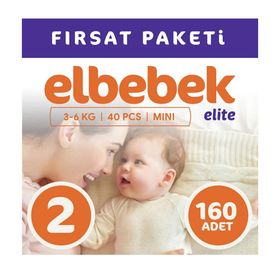 Elbebek Elite No:2 Mini 160 Adet Bebek Bezi