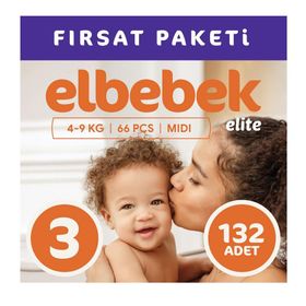 Elbebek Elite No:3 Midi 132 Adet Bebek Bezi