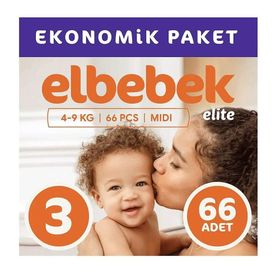Elbebek Elite No:3 Midi 66 Adet Bebek Bezi