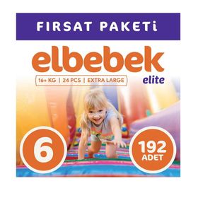 Elbebek Elite No:6 XLarge 192 Adet Bebek Bezi