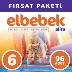 Elbebek Elite No:6 Xlarge 96 Adet Bebek Bezi