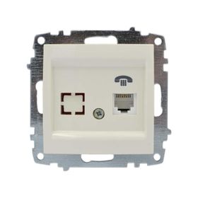 Elbi Zena 1RJ11 5 Adet Meknanizma Krem Telefon Prizi