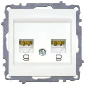 Elbi Zena 2RJ45 10 Adet Beyaz Mekanizma Prizi