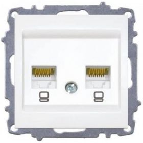 Elbi Zena 2RJ45 5 Adet Beyaz Mekanizma Prizi