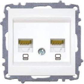 Elbi Zena 2RJ45 5 Adet Beyaz Mekanizma Prizi