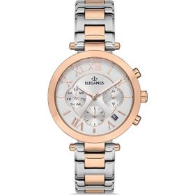 Elegangs El2448-10 Gri-Sarı Kadın Kol Saati