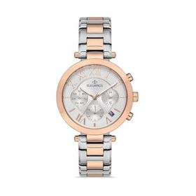 Elegangs El2448-10 Gri-Sarı Kadın Kol Saati