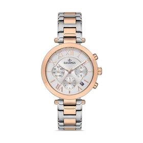 Elegangs El2448-10 Gri-Sarı Kadın Kol Saati