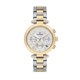 Elegangs El2448-7 Gri-Sarı Kadın Kol Saati