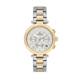 Elegangs El2448-7 Gri-Sarı Kadın Kol Saati