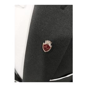 Elegante Cravatte Vintage Atlı Desenli Bordo Renk Broş