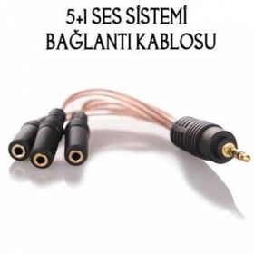 Elektormer 3.5 mm Streo Erkek /3 X 3.5 mm Streo Dişi 5+1 Kablo
