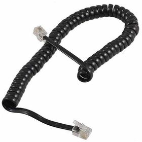 Elektromer 4p/4c Siyah Telefon Spiral Kablo