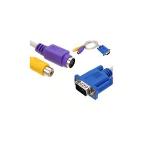 Elektromer Vga 15 Pin Erkek 1 Rca Dişi+Mini DIN Dişi 10 cm Kablo