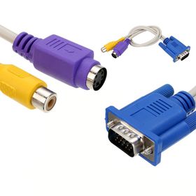 Elektromer Vga 15 Pin Erkek 1 Rca Dişi+Mini DIN Dişi 10 cm Kablo