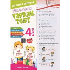 Element Yayınları 4. Sınıf Tüm Dersler Yaprak Test