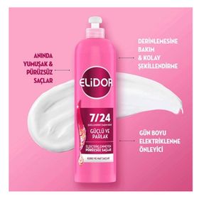 Elidor 240 ml 7/24 Şekillendirici Güçlü Parlak Kuru ve Mat Saçlar Saç Bakım Kremi