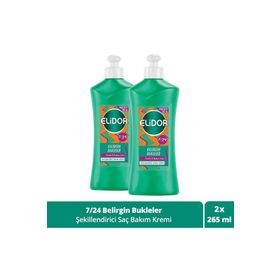 Elidor 2x265 ml 7 24 Şekillendirici Belirgin Bukleler Elastin Badem Sütü Saç Bakım Kremi
