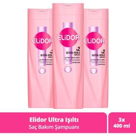 Elidor 3x400 ml Ultra Işıltı Yoğun Parlaklık Saç Bakım Şampuanı