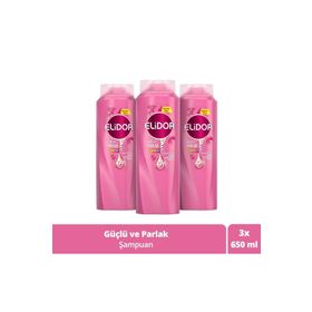 Elidor 3x650 ml Güçlü Ve Parlak Saç Bakım Şampuanı